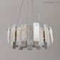 Alabaster Square Sheet Round Chandelier-Meet Lighting