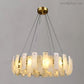 Alabaster Square Sheet Round Chandelier-Meet Lighting