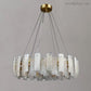 Alabaster Square Sheet Round Chandelier-Meet Lighting