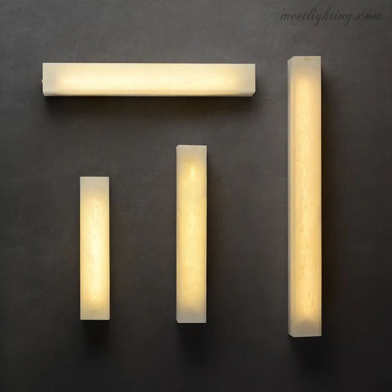 Alabaster Square Tubular Wall Sconce-Meet Lighting