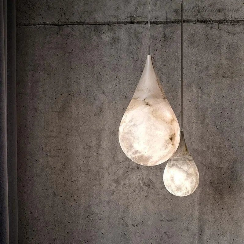 Alabaster Teardrop Pendant Light-Meet Lighting