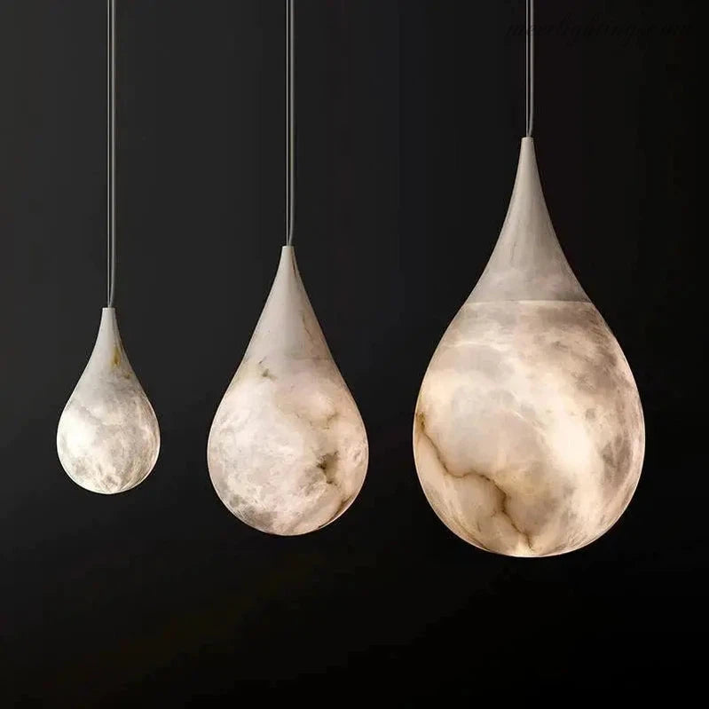 Alabaster Teardrop Pendant Light-Meet Lighting