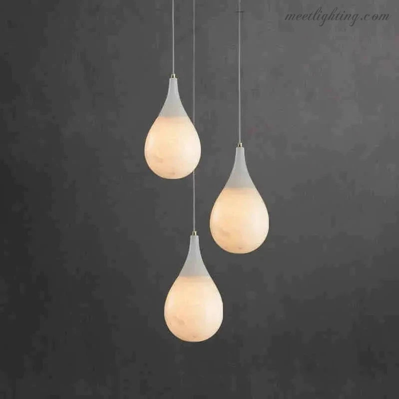 Alabaster Teardrop Pendant Light-Meet Lighting