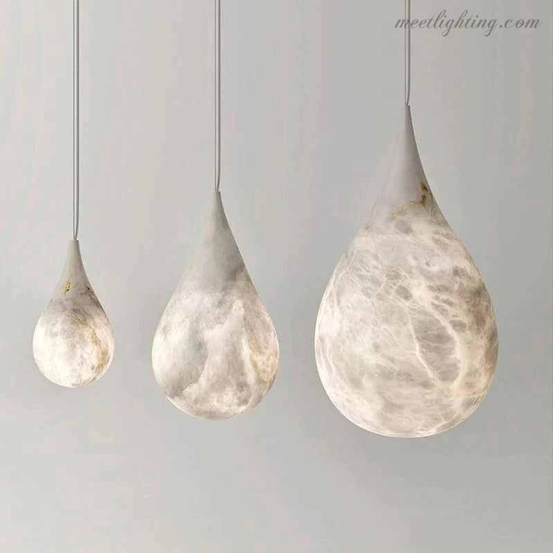 Alabaster Teardrop Pendant-Meet Lighting