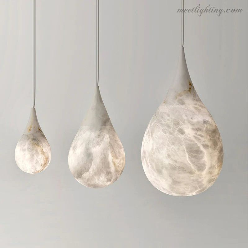 Alabaster Teardrop Single Pendant 7"D-Meet Lighting