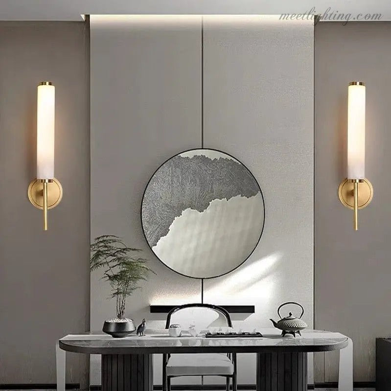 Alabaster Wall Lamps For Living Room-Meet Lighting