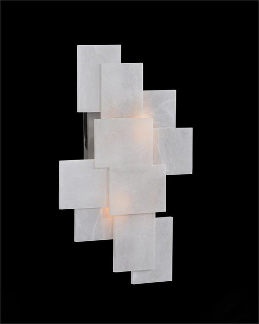 Alabaster Wall Sconce with a Nod to Mondrian-Meet Lighting