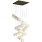 Alabaster Cubic Foyer Staircase Long Chandelier