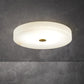 Alabaster Flush Mounted Round LED Chandelier