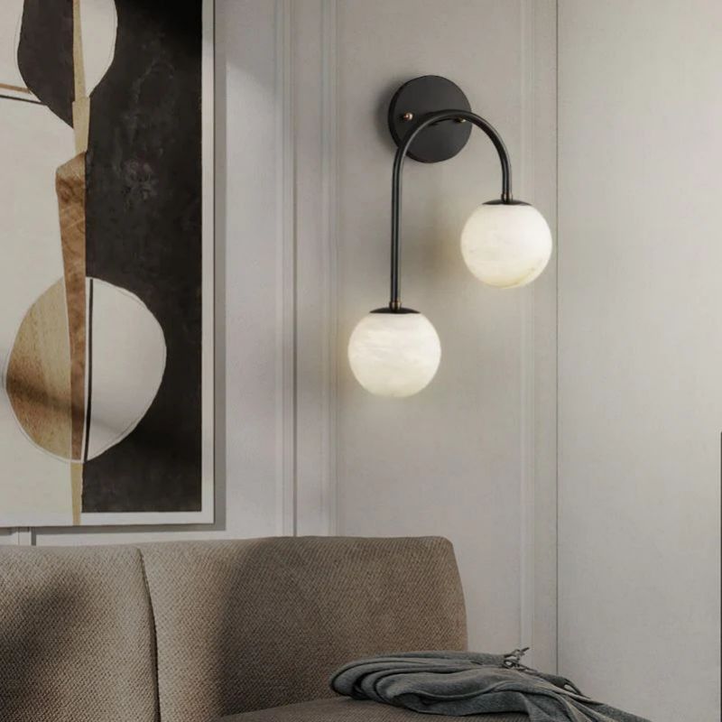 Alabaster Glo Modern Wall Sconce In Bedroom