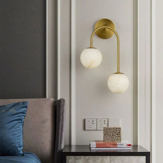 Alabaster Glo Modern Wall Sconce In Bedroom