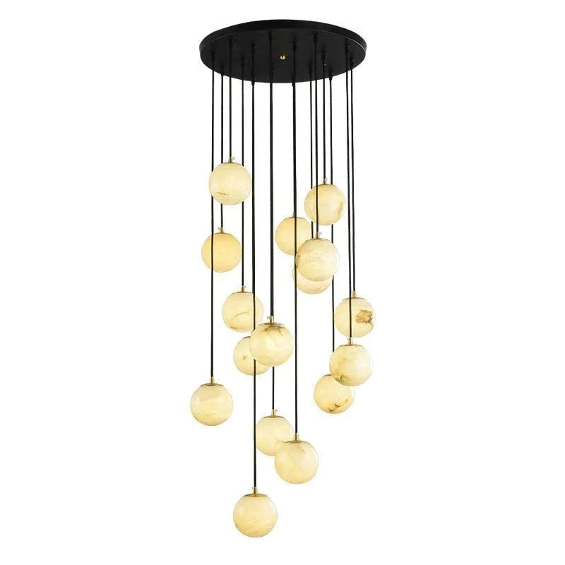 Alabaster Globe Wavy Chandelier