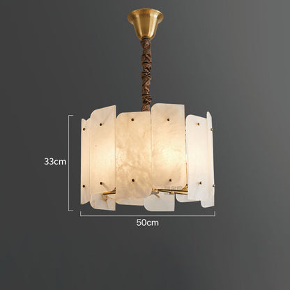 Alabaster Lorry Round Chandelier 20" 31"