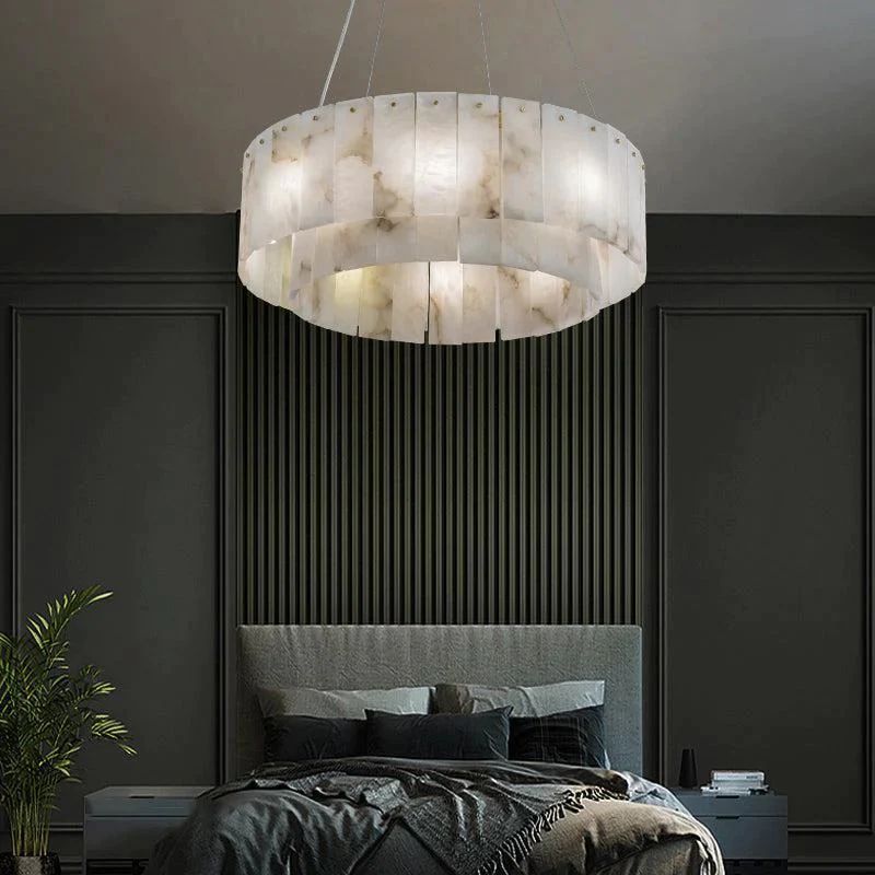 Alabaster Modern Round Chandelier