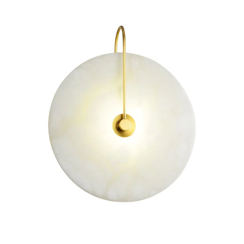 Alabaster Round Bedroom Bedside Wall Sconce