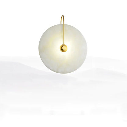 Alabaster Round Bedroom Bedside Wall Sconce