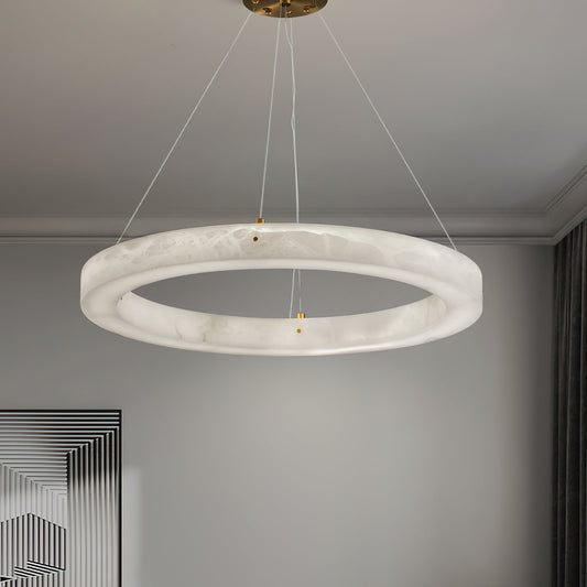 Modern Alabaster Ring Chandelier Halo Chandelier For Living Room