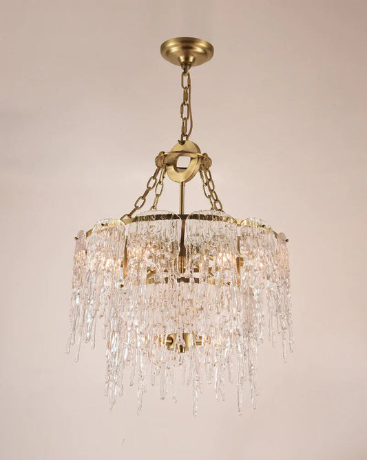 Aletta Melting Drop Crystal Glass Round Chandelier-Meet Lighting