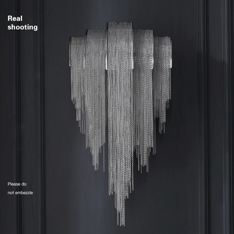 Aluminum Chain Tassel Modern Wall Sconce-Meet Lighting