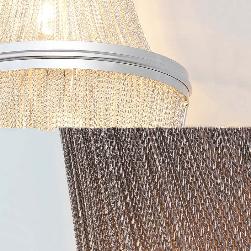 Aluminum Chain Wall Sconce In Living Room-Meet Lighting