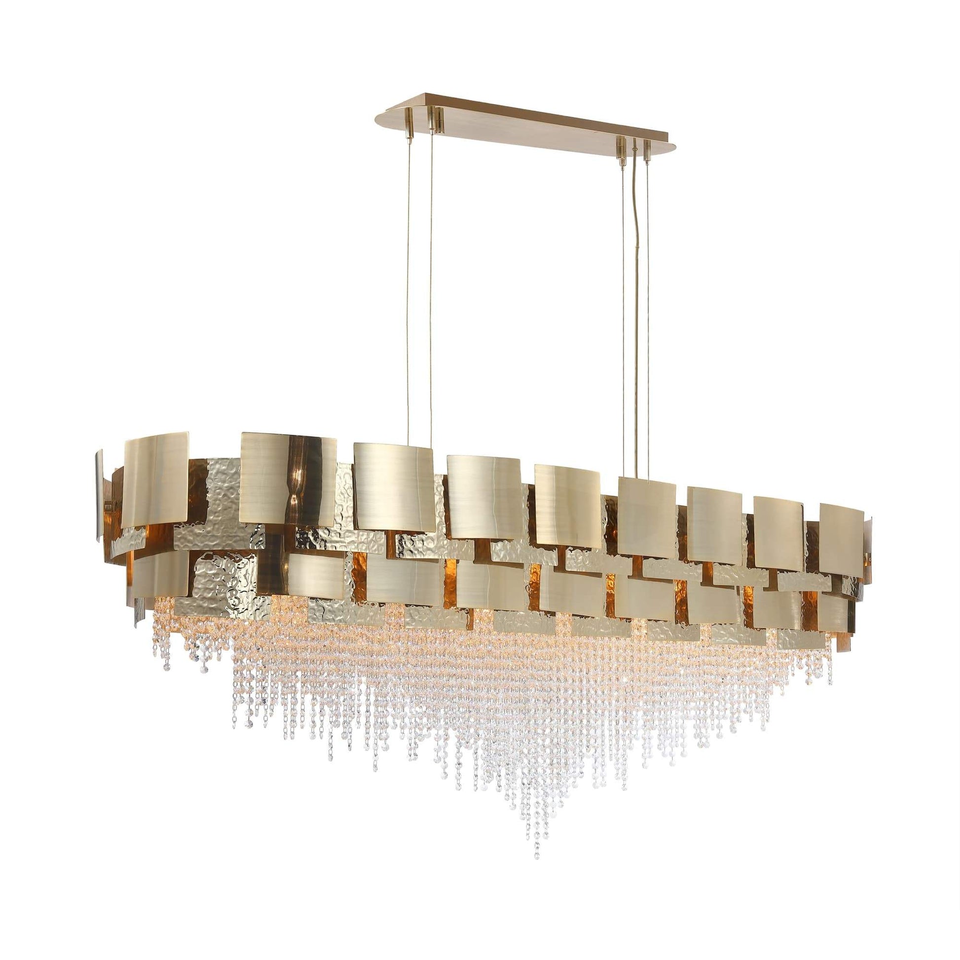 Amadeo Linear Crystal Bead Chandelier-Meet Lighting