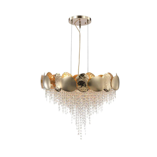 Amadeo Round Brass Crystal Chandelier-Meet Lighting