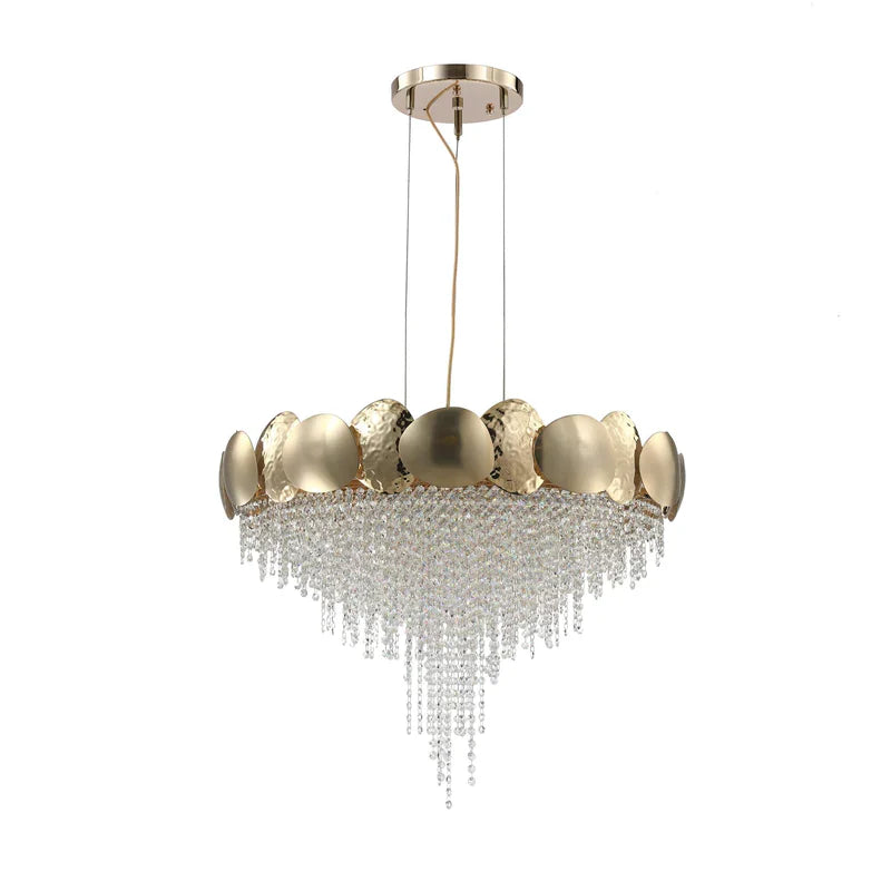 Amadeo Round Brass Crystal Chandelier-Meet Lighting