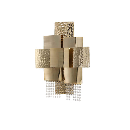 Amadeo Squares Brass Crystal Sconce-Meet Lighting