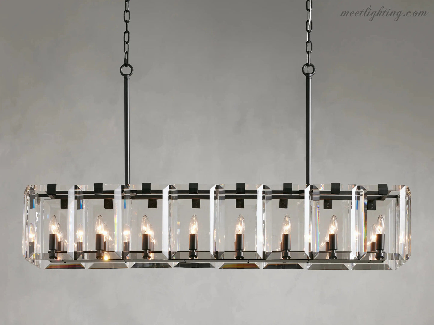 Amaya Rectangular Chandelier-Meet Lighting