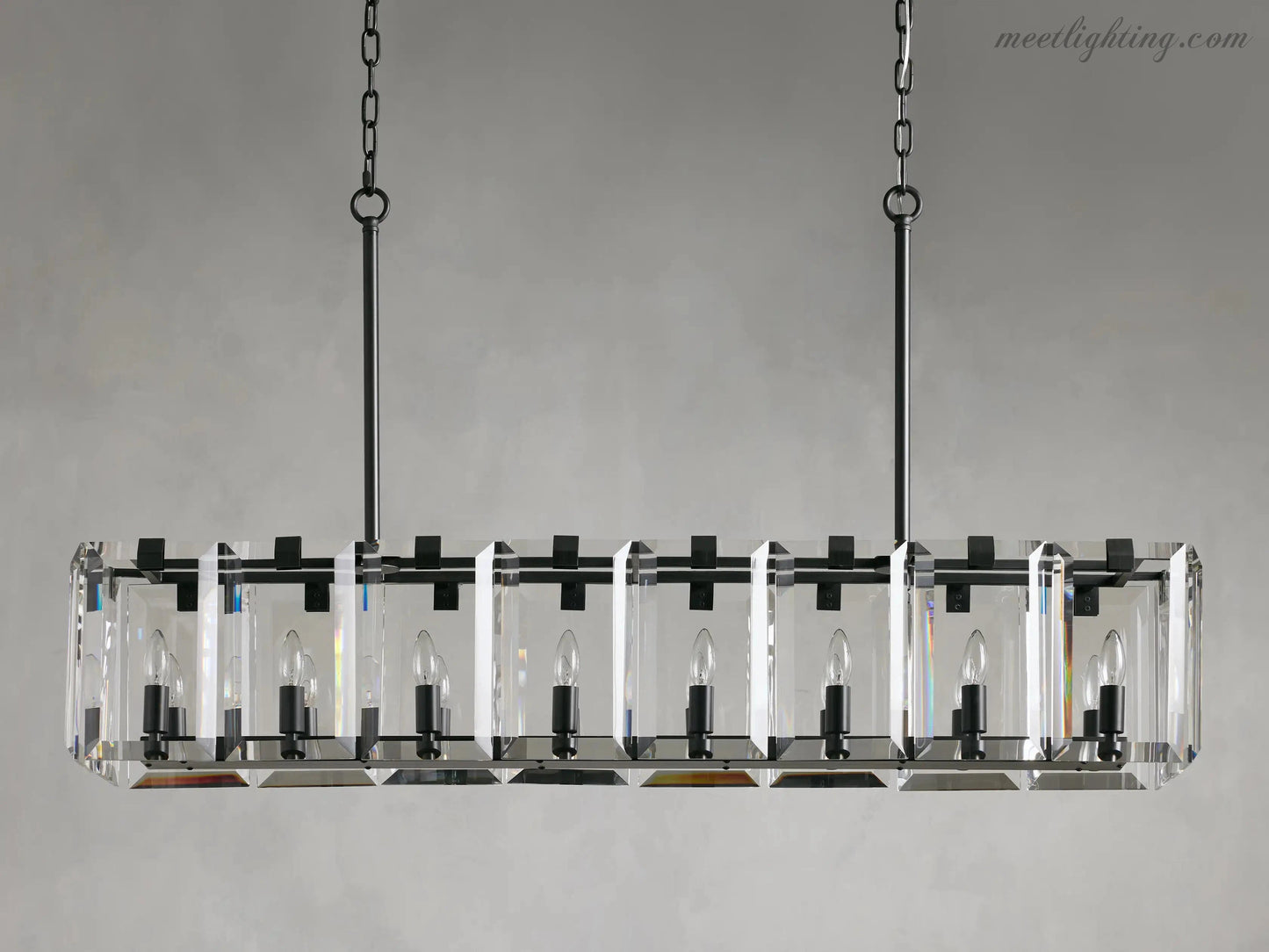 Amaya Rectangular Chandelier-Meet Lighting