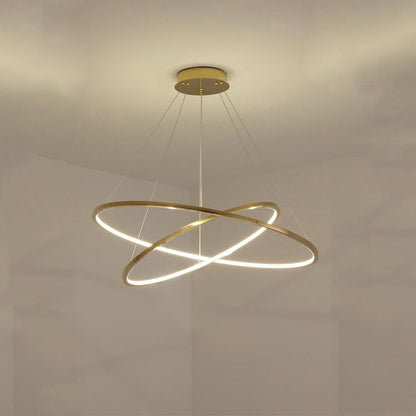 Amina Gold Multi Rings Chandelier for Lobby Villa-Meet Lighting