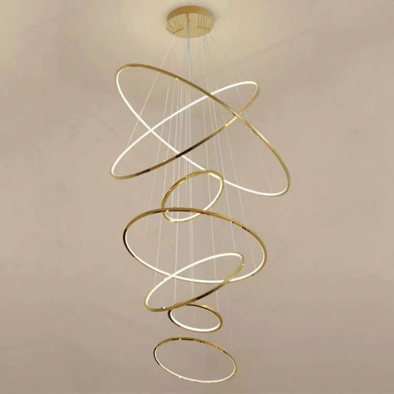 Amina Golden Rings Chandelier Customize