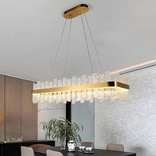 Andrea Rectangular Crystal Chandelier-Meet Lighting