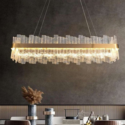 Andrea Rectangular Crystal Chandelier-Meet Lighting