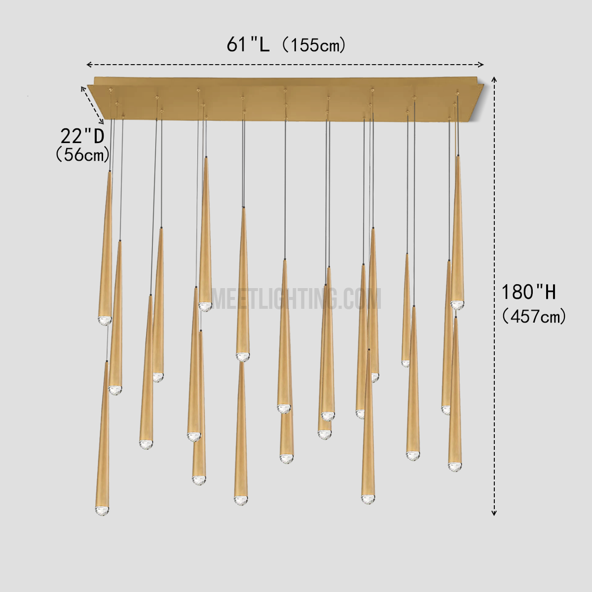 Aquitance Rectangle Tubular Pendant-Meet Lighting