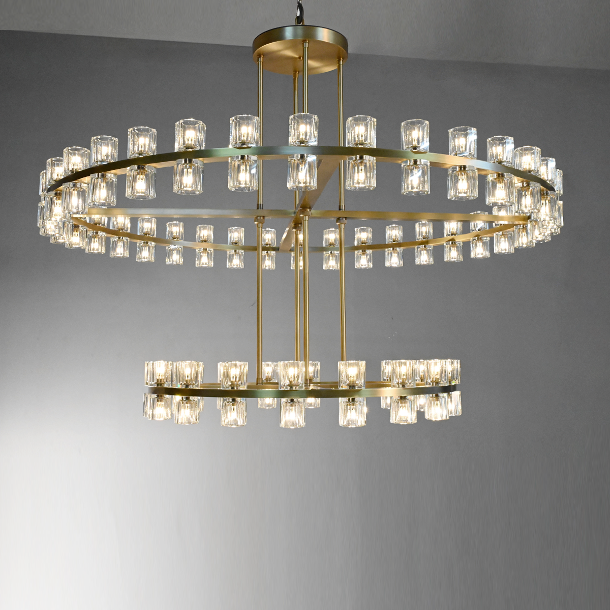 Arcachon Crystal 2-Tier Round Chandelier 54“ Customization-MEET LIGHTING