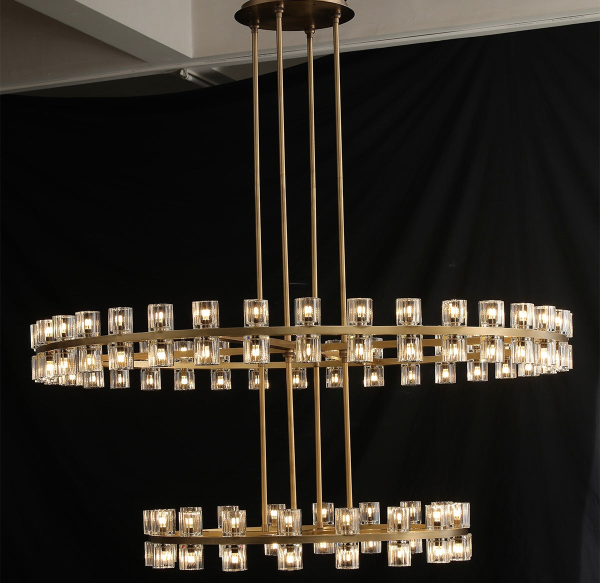 Arcachon Crystal 2-Tier Round Chandelier 60“-Meet Lighting