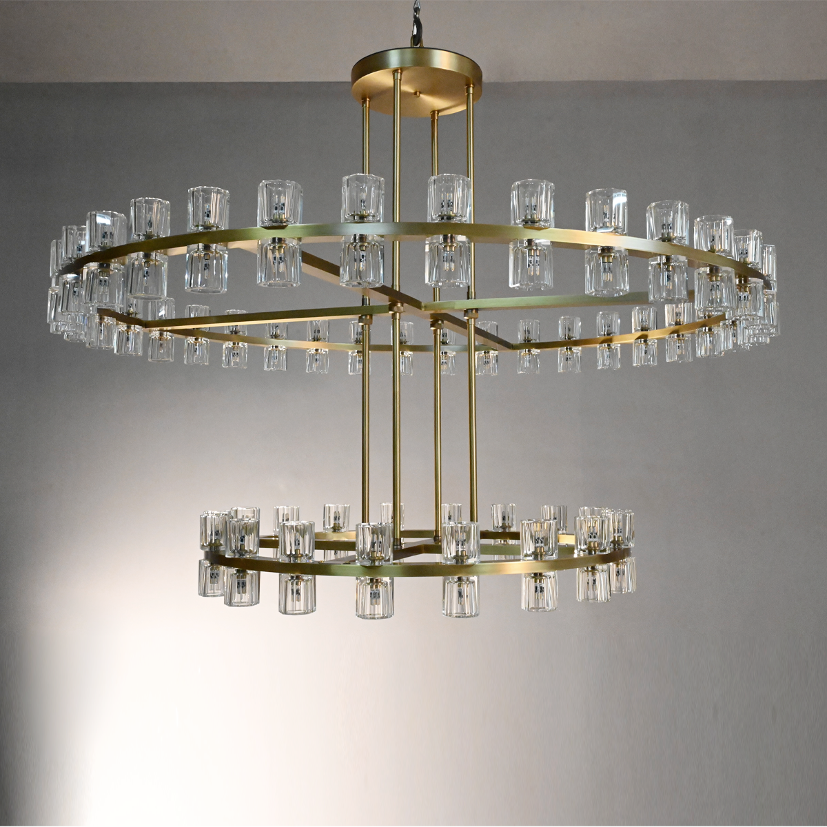 Arcachon Crystal 2-Tier Round Chandelier 54“ Customization-MEET LIGHTING