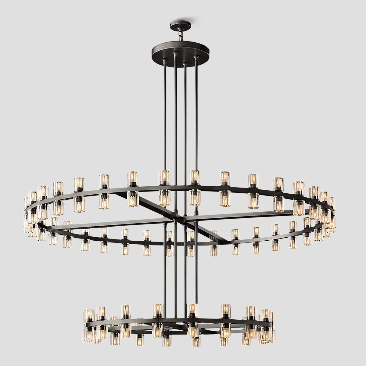 Arcachon Crystal 2-Tier Round Chandelier 54“ Customization-MEET LIGHTING