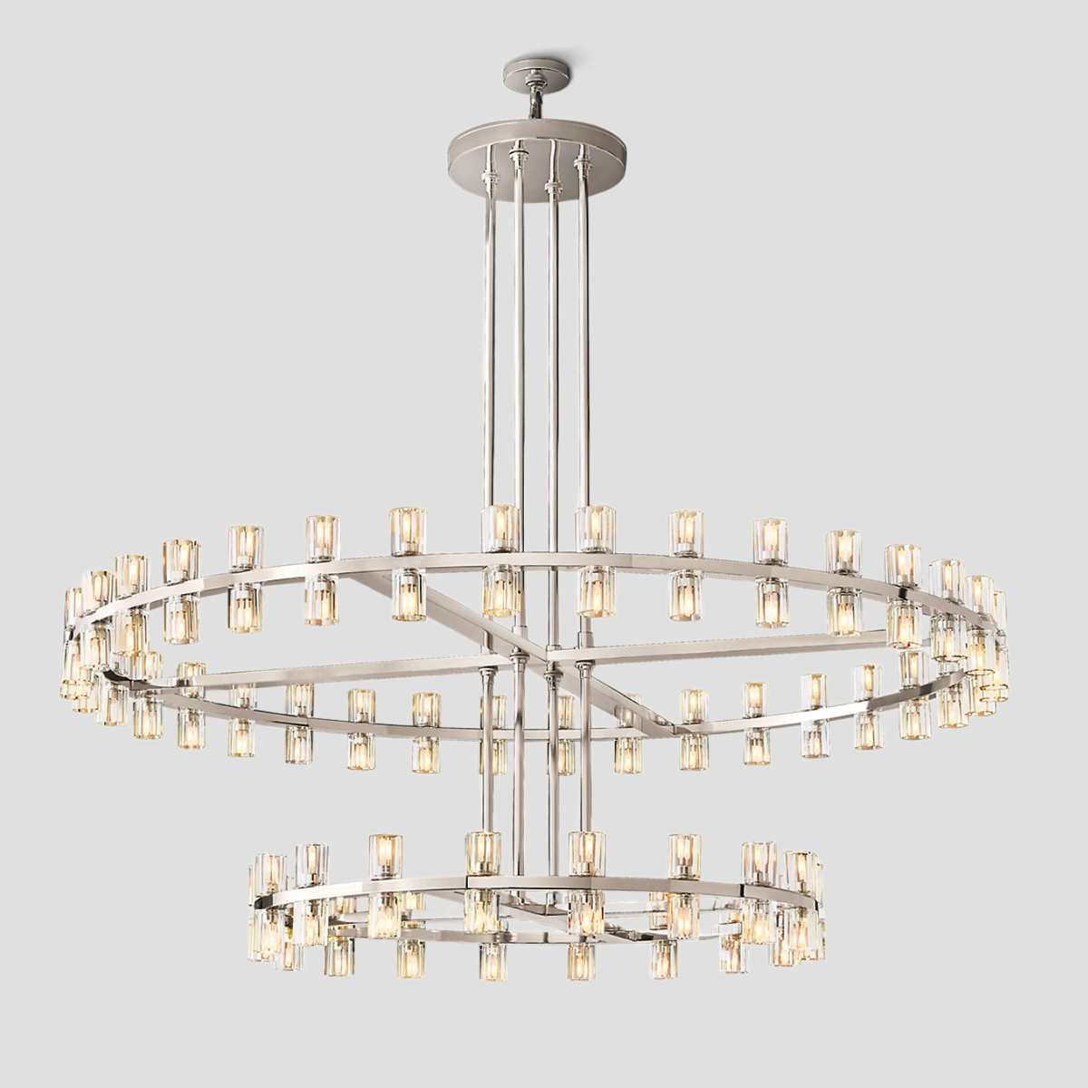 Arcachon Crystal 2-Tier Round Chandelier 54“ Customization-MEET LIGHTING