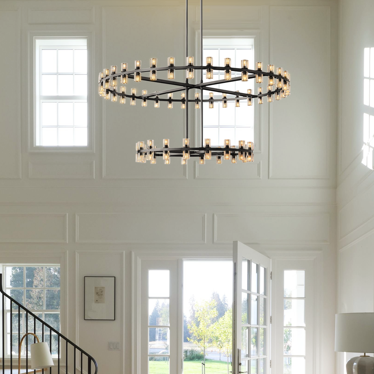 Arcachon Crystal 2-Tier Round Chandelier 60“-Meet Lighting