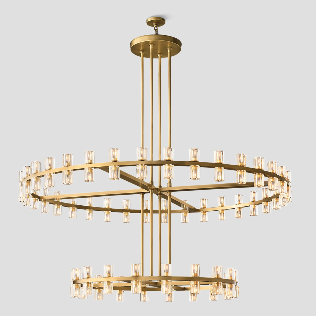 Arcachon Crystal 2-Tier Round Chandelier 54“ Customization-MEET LIGHTING
