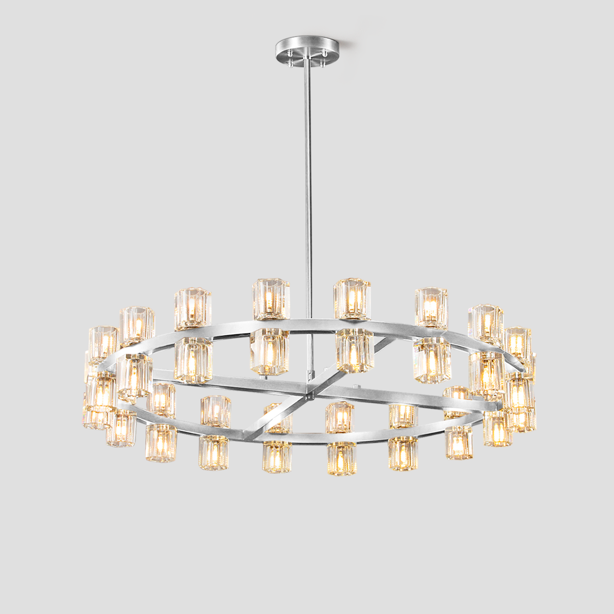 Arcachon Crystal Round Chandelier 36"-Meet Lighting