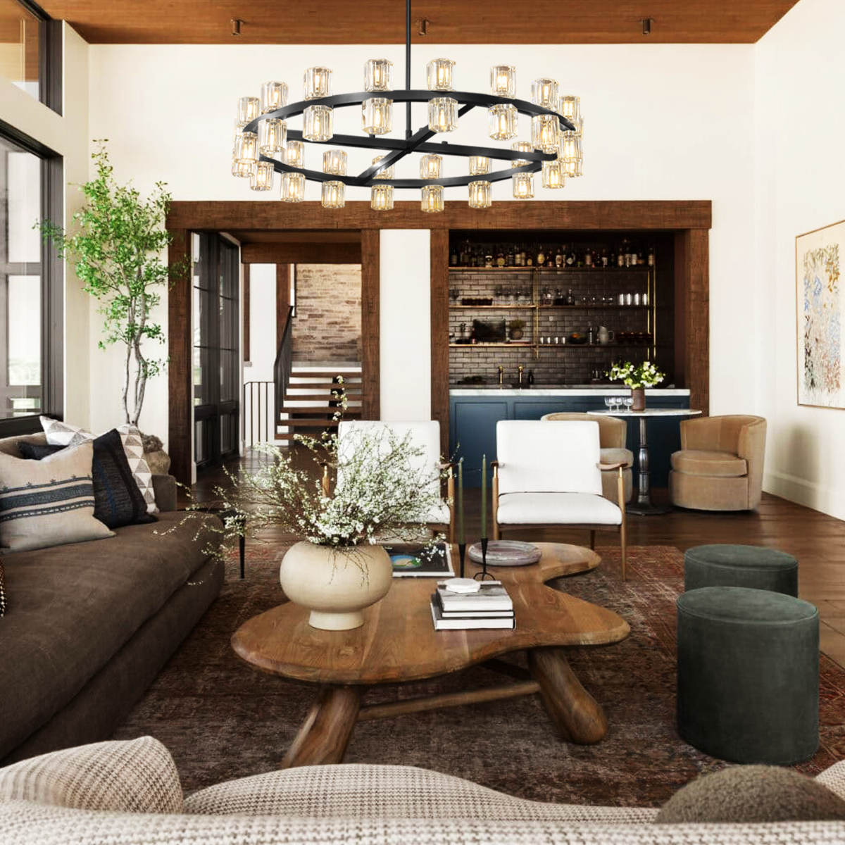 Arcachon Crystal Round Chandelier 36"-MEET LIGHTING