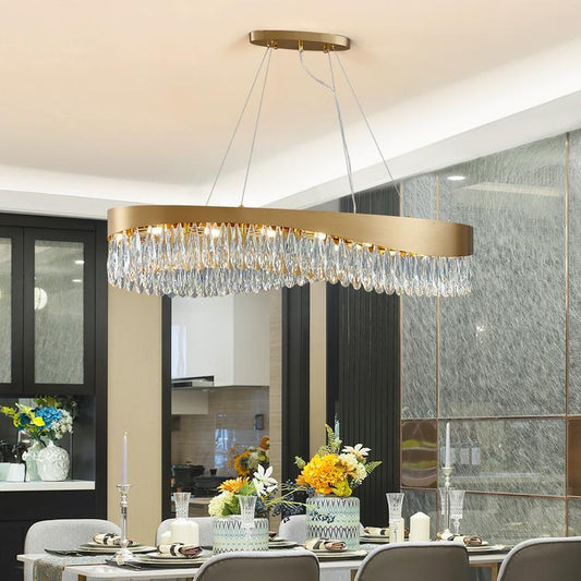 Arian Oval Crystal Chandelier-Meet Lighting