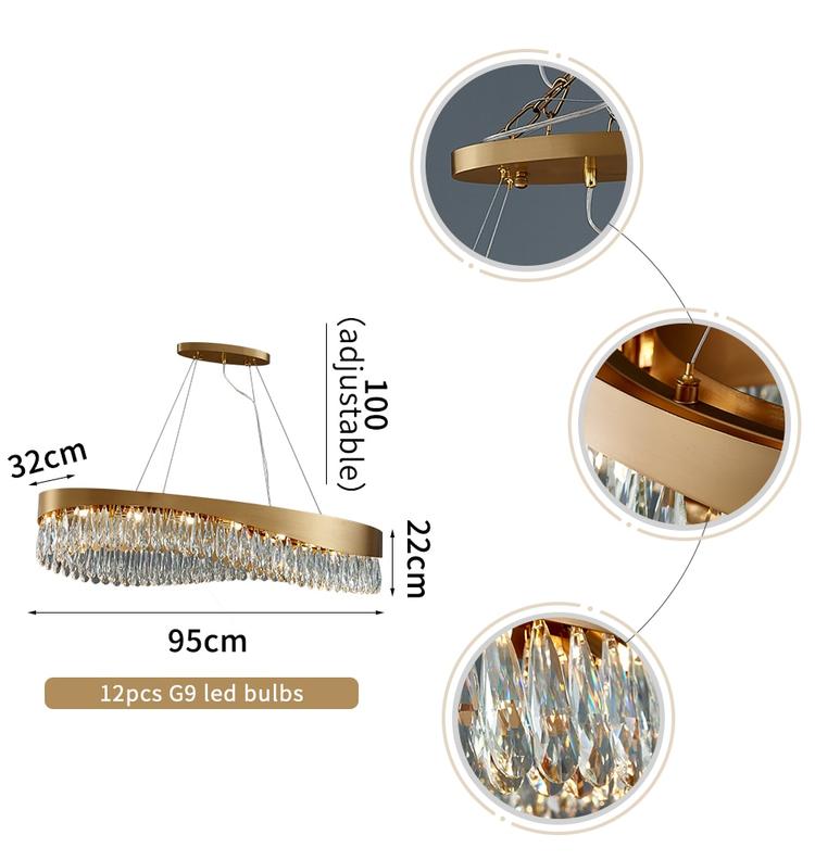 Arian Oval Crystal Chandelier-MEET LIGHTING
