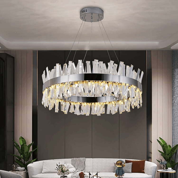 Arsen Crystal Round Chandelier-Meet Lighting