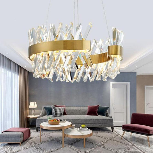 Arsenio Open Round Crystal Chandelier-Meet Lighting