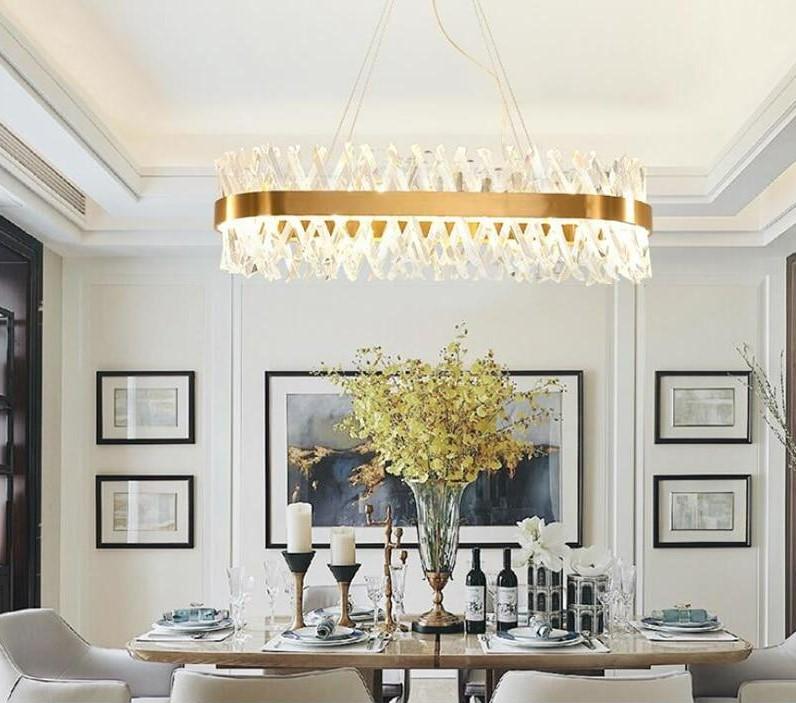 Arsenio Oval Crystal Chandelier-Meet Lighting