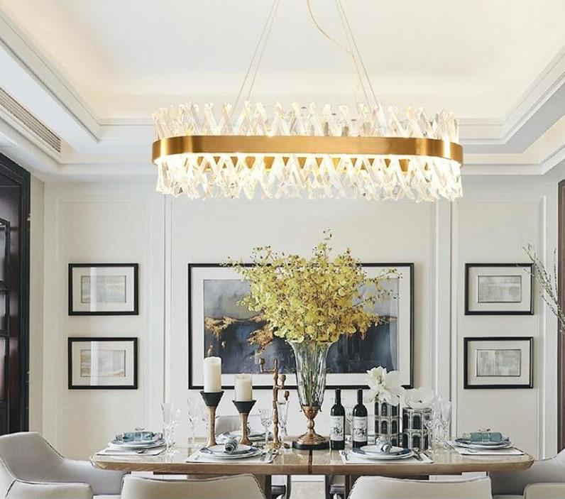 Arsenio Oval Crystal Chandelier-MEET LIGHTING